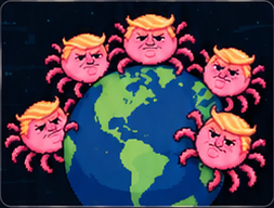 PARATRUMP characters spreading around planet Earth.